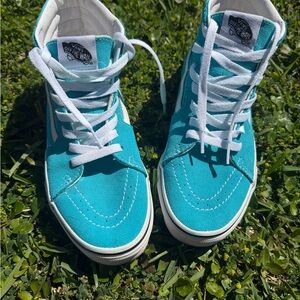 Kids 5.5 women’s 7 Vans Turquoise blue High-Top Skate Sneakers